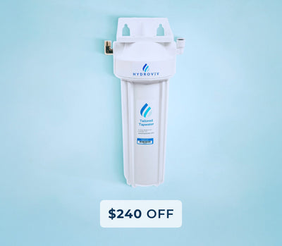 Photo of Under Sink Water Filter on Blue Background with $240 Off