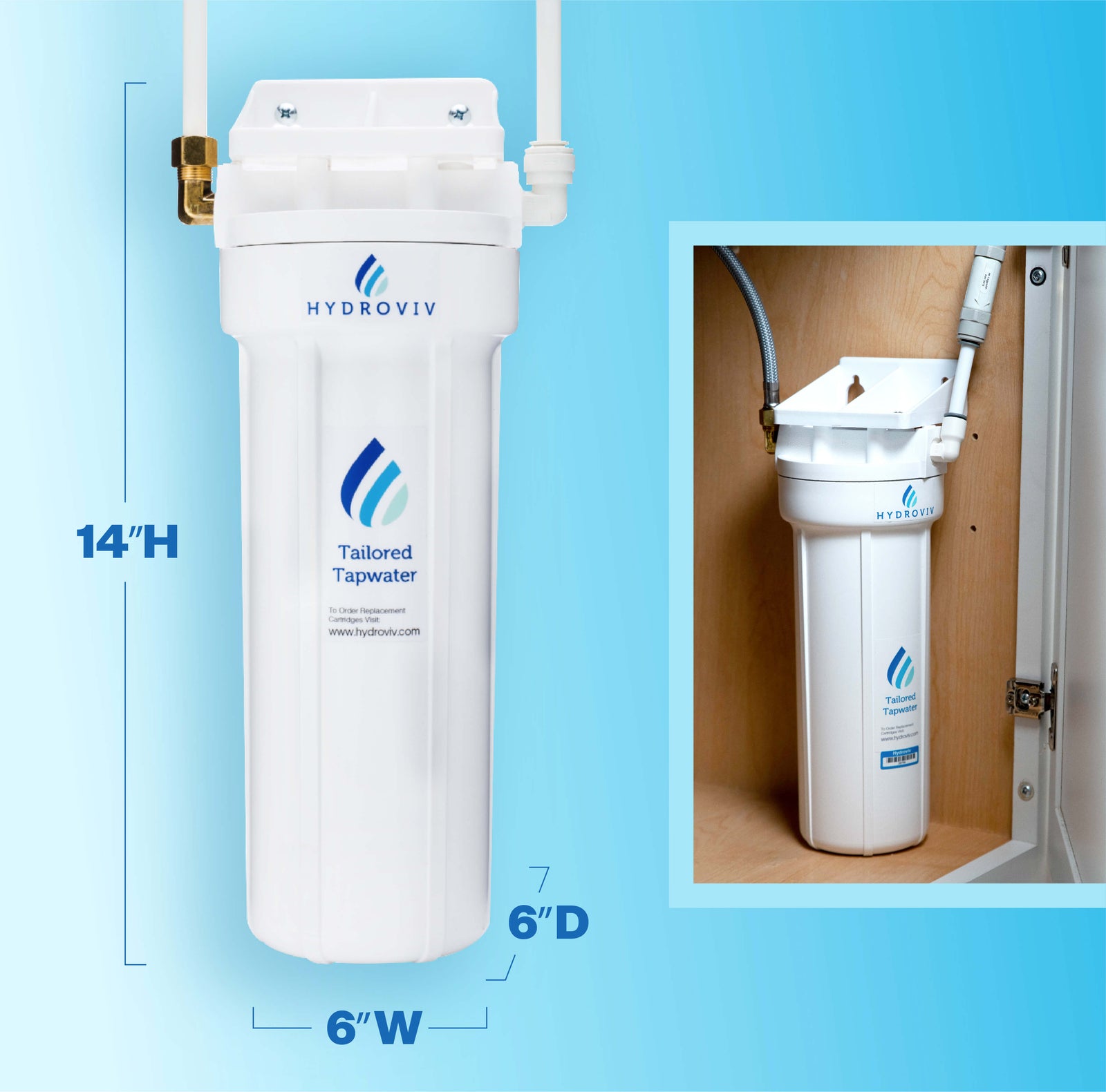 Hydroviv Under Sink Water Filter (Connects To Your Faucet)